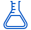 icon of a laboratory glassware with text describing the template used for a website
